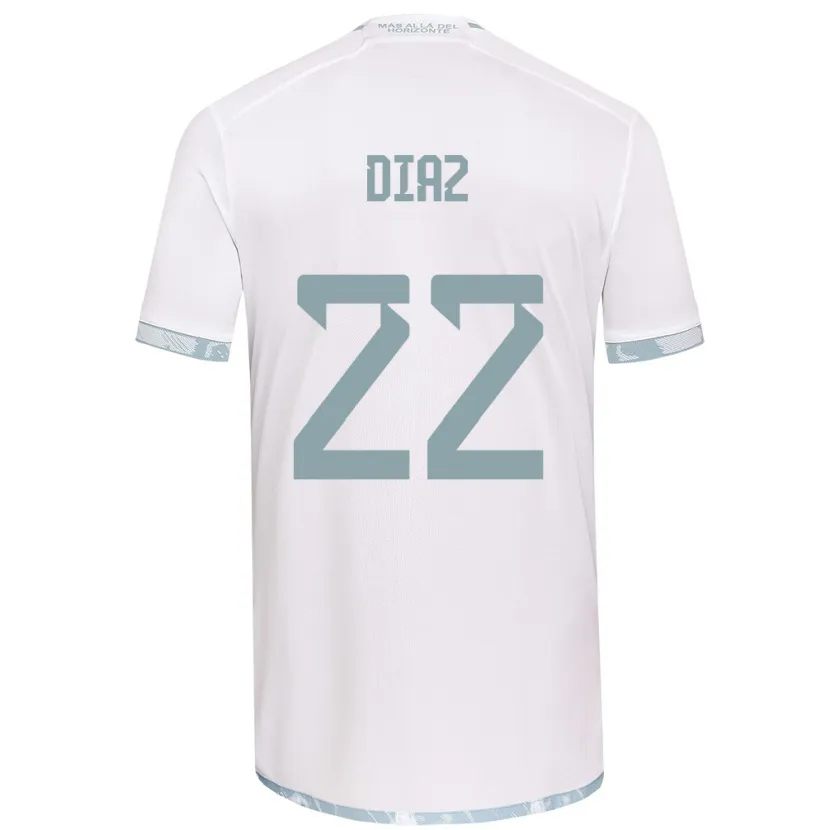 Danxen Hombre Camiseta Valentina Díaz #22 Gris Blanco 2ª Equipación 2024/25 La Camisa