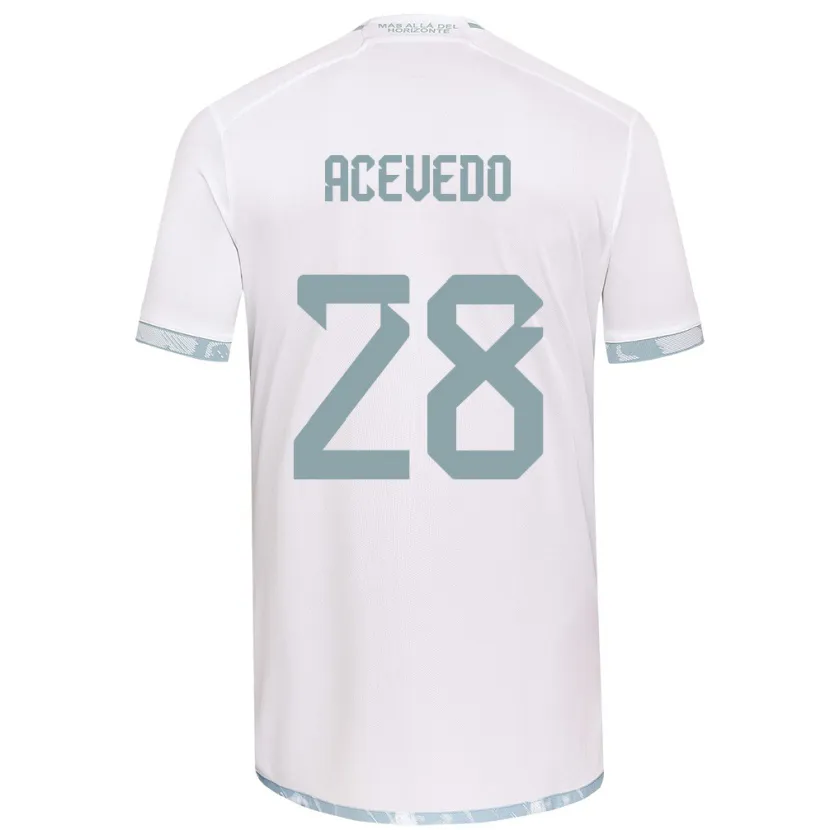 Danxen Hombre Camiseta Florencia Acevedo #28 Gris Blanco 2ª Equipación 2024/25 La Camisa