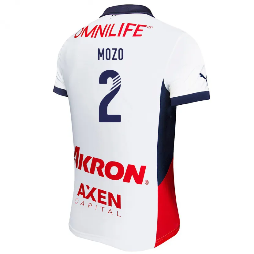 Danxen Hombre Camiseta Alan Mozo #2 Blanco Rojo Azul 2ª Equipación 2024/25 La Camisa