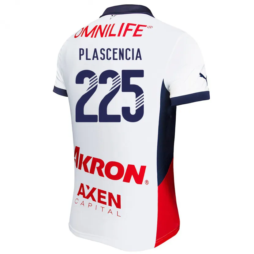 Danxen Hombre Camiseta Osvaldo Plascencia #225 Blanco Rojo Azul 2ª Equipación 2024/25 La Camisa