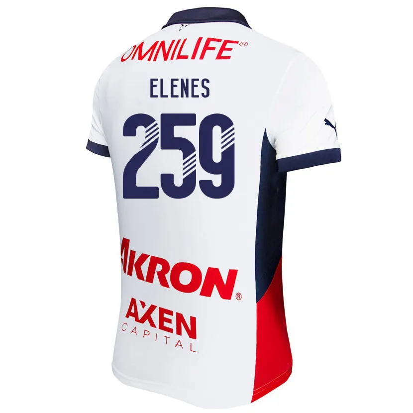 Danxen Hombre Camiseta José Elenes #259 Blanco Rojo Azul 2ª Equipación 2024/25 La Camisa