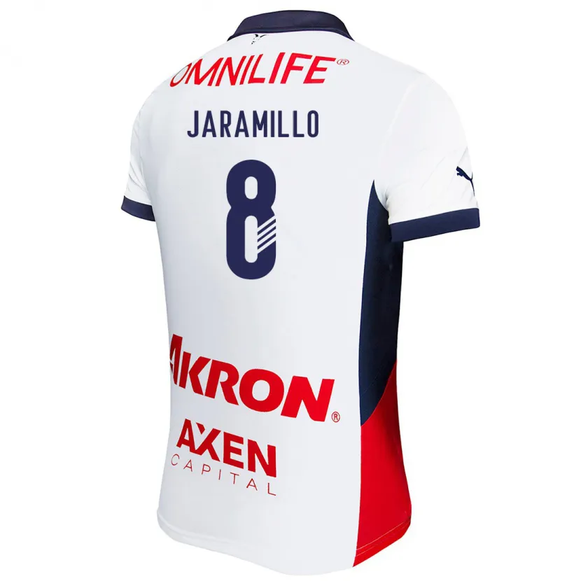 Danxen Hombre Camiseta Carolina Jaramillo #8 Blanco Rojo Azul 2ª Equipación 2024/25 La Camisa