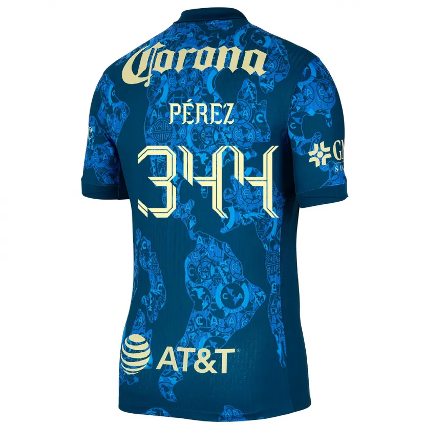 Danxen Hombre Camiseta Froylan Pérez #344 Azul Amarillo 2ª Equipación 2024/25 La Camisa