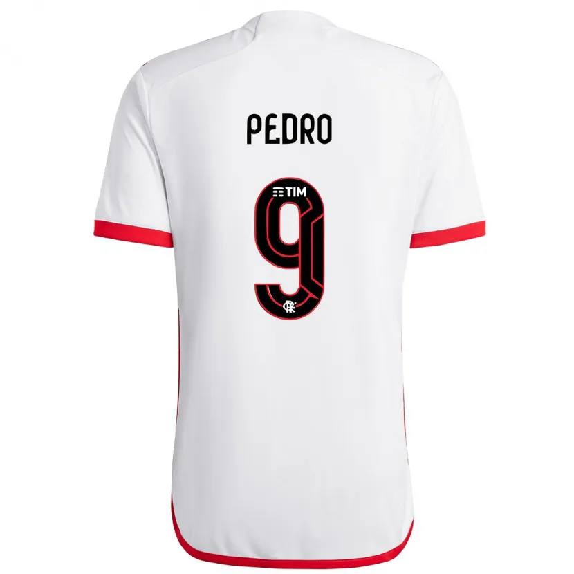 Danxen Hombre Camiseta Pedro #9 Blanco Rojo 2ª Equipación 2024/25 La Camisa