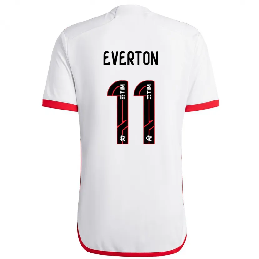 Danxen Hombre Camiseta Everton #11 Blanco Rojo 2ª Equipación 2024/25 La Camisa