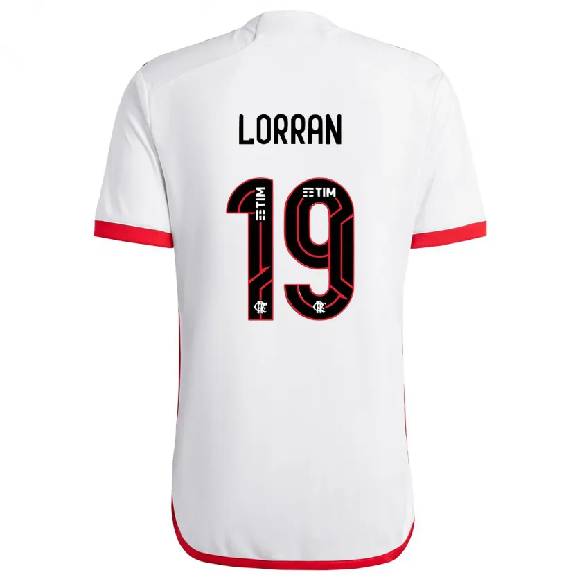 Danxen Hombre Camiseta Lorran #19 Blanco Rojo 2ª Equipación 2024/25 La Camisa