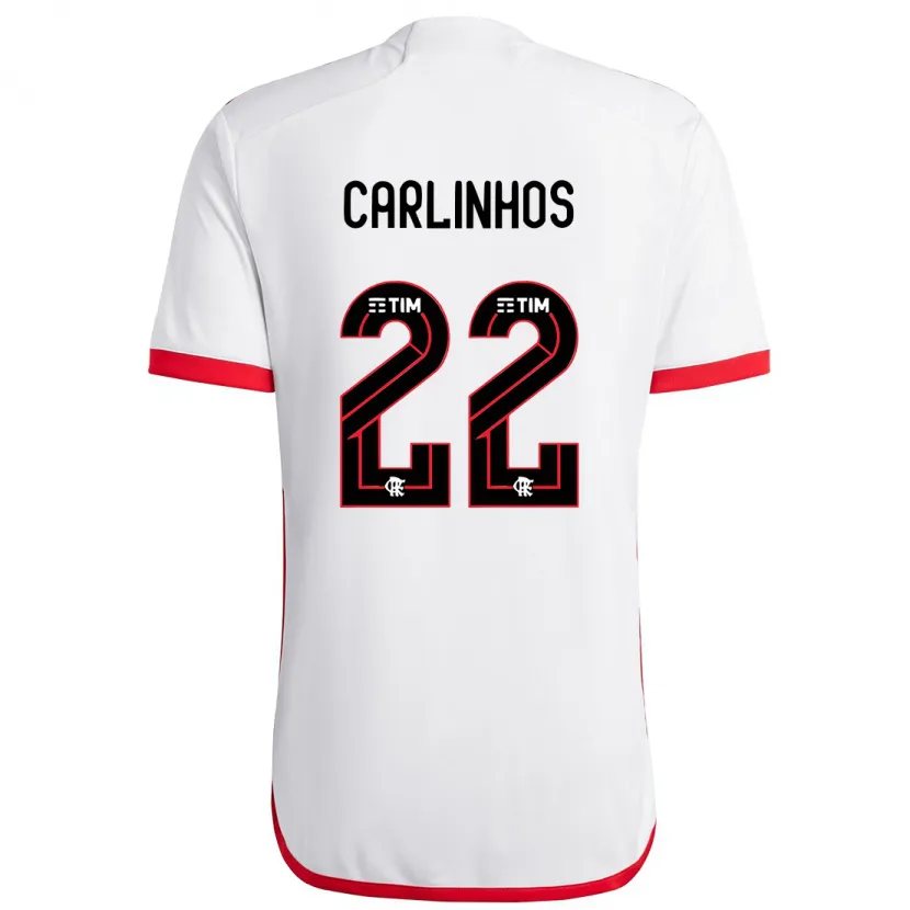 Danxen Hombre Camiseta Carlinhos #22 Blanco Rojo 2ª Equipación 2024/25 La Camisa