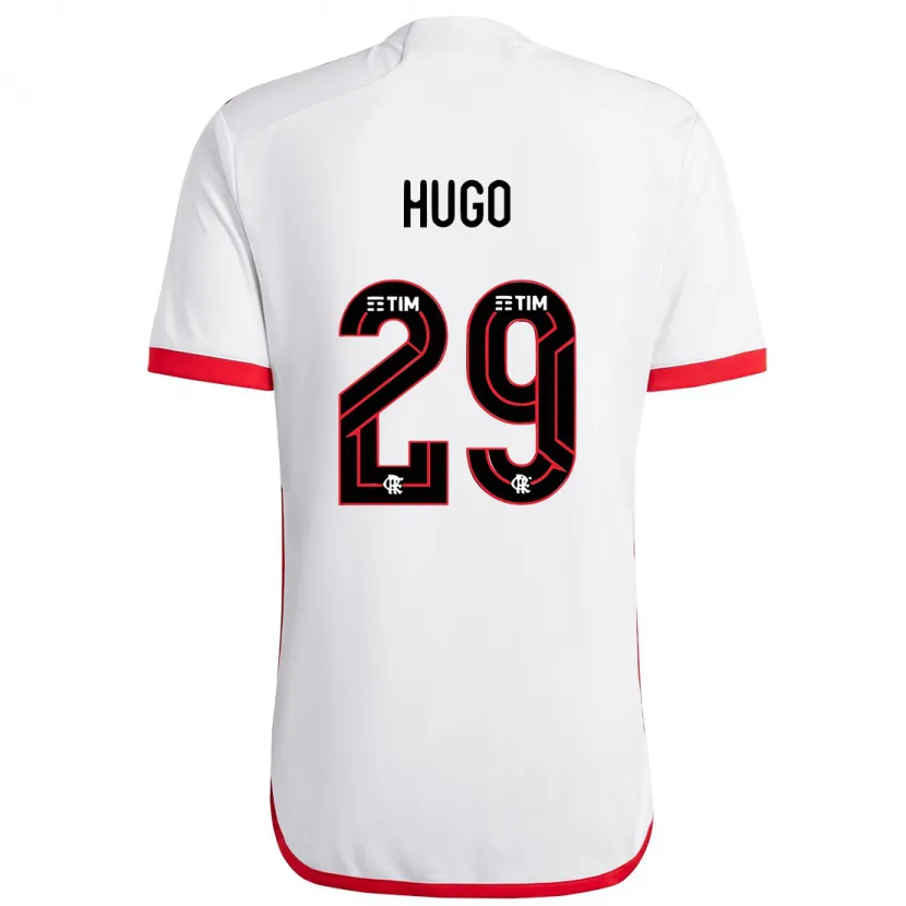 Danxen Hombre Camiseta Victor Hugo #29 Blanco Rojo 2ª Equipación 2024/25 La Camisa