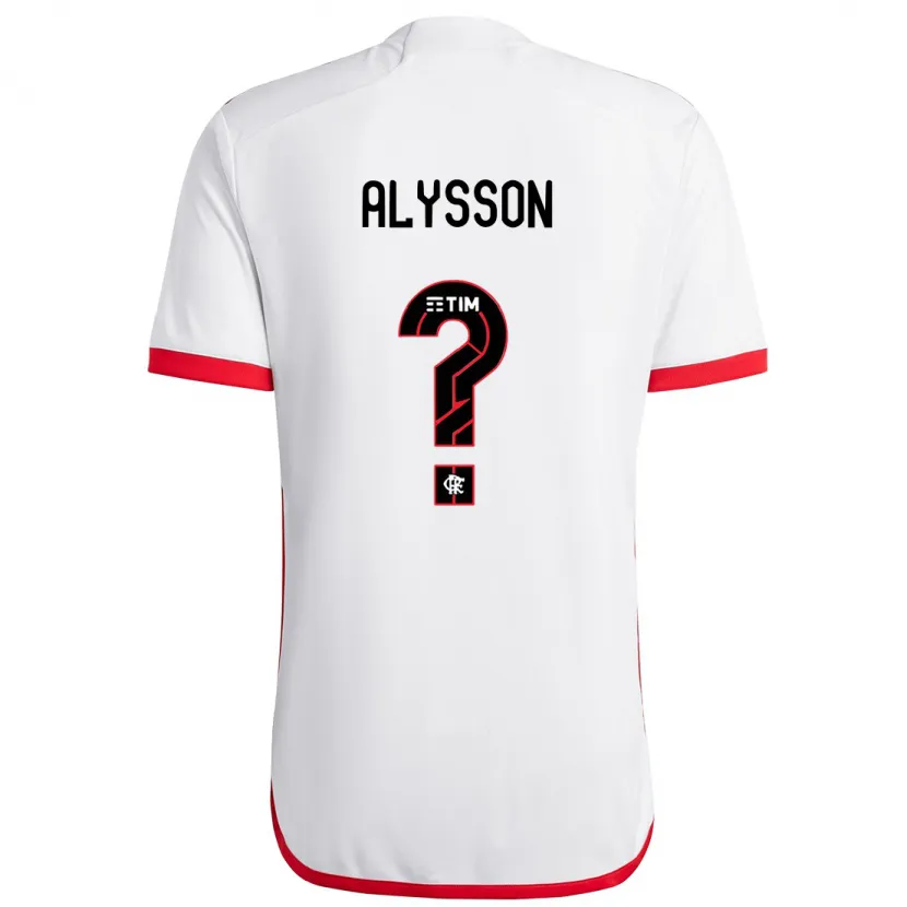 Danxen Hombre Camiseta Alysson #0 Blanco Rojo 2ª Equipación 2024/25 La Camisa