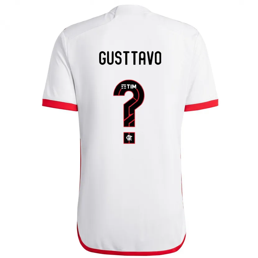 Danxen Hombre Camiseta Gusttavo #0 Blanco Rojo 2ª Equipación 2024/25 La Camisa