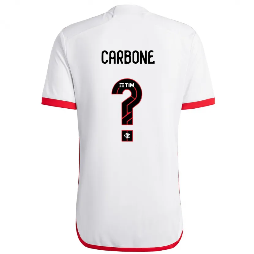 Danxen Hombre Camiseta Carbone #0 Blanco Rojo 2ª Equipación 2024/25 La Camisa