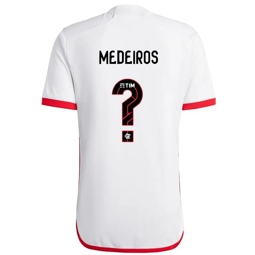 Danxen Hombre Camiseta Thiago Medeiros #0 Blanco Rojo 2ª Equipación 2024/25 La Camisa