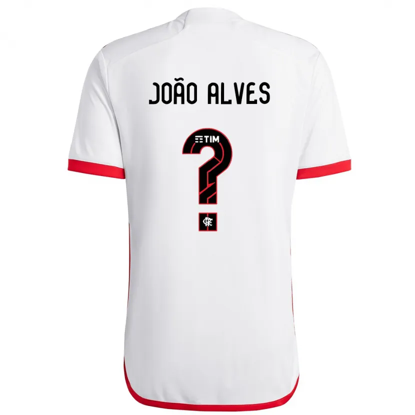 Danxen Hombre Camiseta João Alves #0 Blanco Rojo 2ª Equipación 2024/25 La Camisa