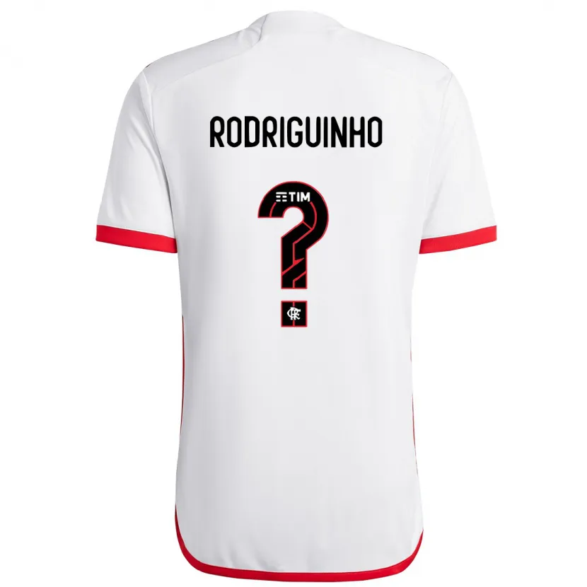 Danxen Hombre Camiseta Rodriguinho #0 Blanco Rojo 2ª Equipación 2024/25 La Camisa