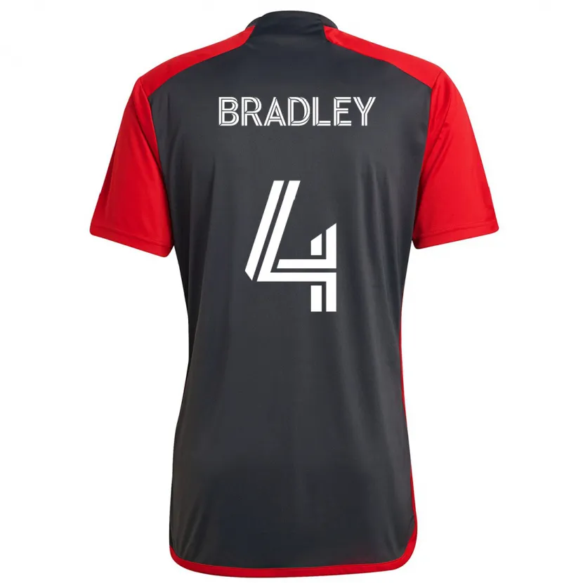 Danxen Mujer Camiseta Michael Bradley #4 Rojo Grayn 1ª Equipación 2024/25 La Camisa