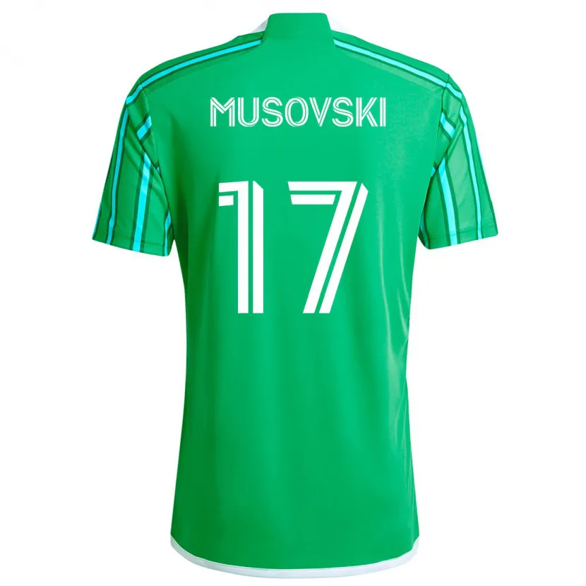 Danxen Mujer Camiseta Danny Musovski #17 Verde Blanco 1ª Equipación 2024/25 La Camisa