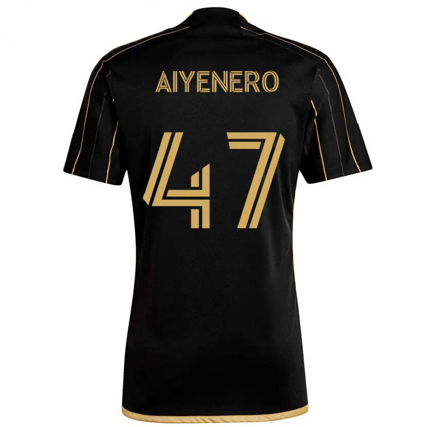 Danxen Mujer Camiseta Marius Aiyenero #47 Oro Negro 1ª Equipación 2024/25 La Camisa