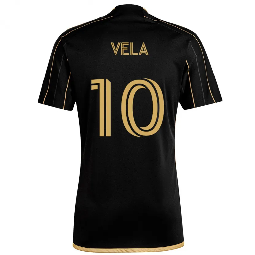 Danxen Mujer Camiseta Carlos Vela #10 Oro Negro 1ª Equipación 2024/25 La Camisa