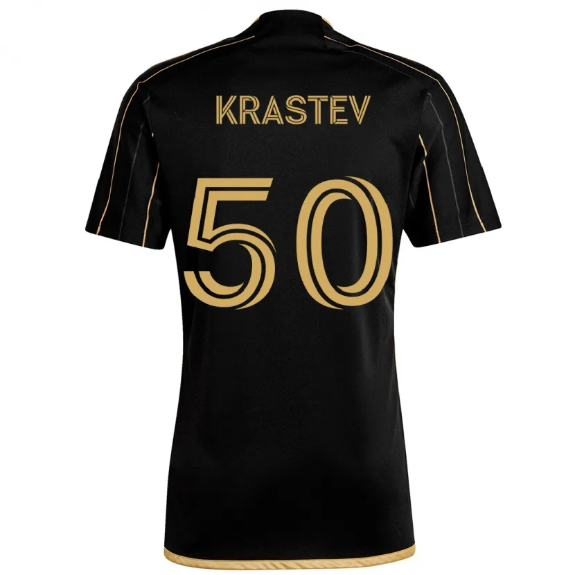 Danxen Mujer Camiseta Filip Krastev #50 Oro Negro 1ª Equipación 2024/25 La Camisa