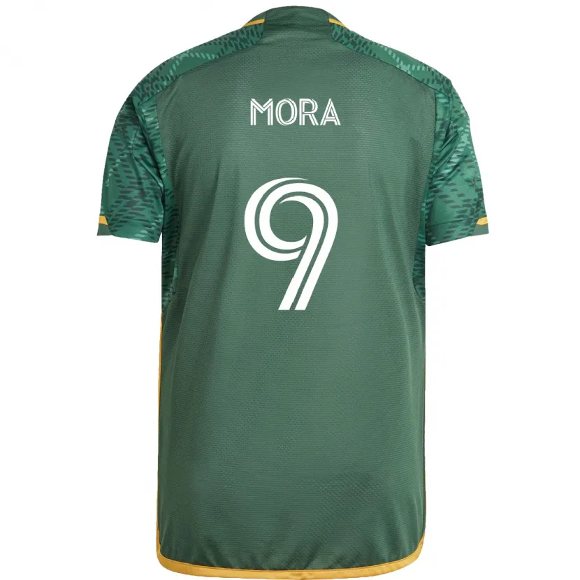 Danxen Mujer Camiseta Felipe Mora #9 Verde Naranja 1ª Equipación 2024/25 La Camisa