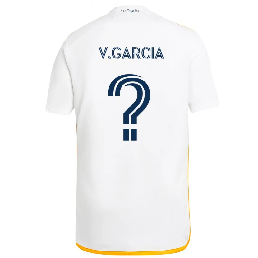 Danxen Mujer Camiseta Vicente Garcia #0 Blanco Amarillo 1ª Equipación 2024/25 La Camisa