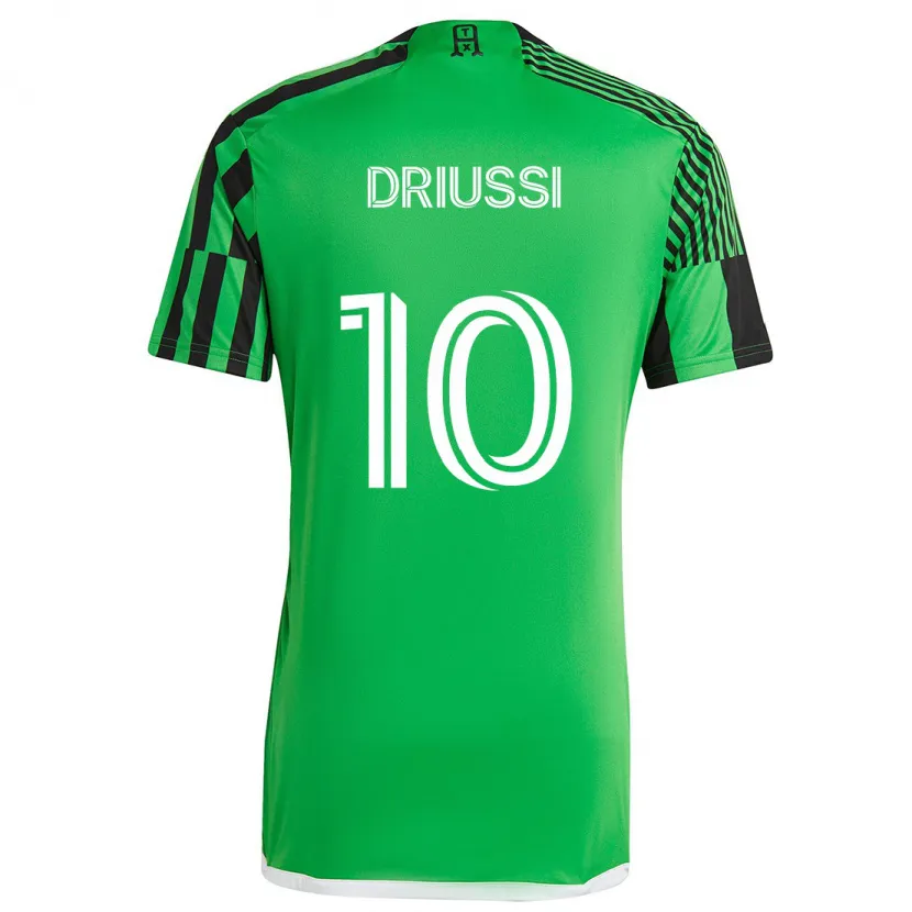 Danxen Mujer Camiseta Sebastián Driussi #10 Verde Negro 1ª Equipación 2024/25 La Camisa