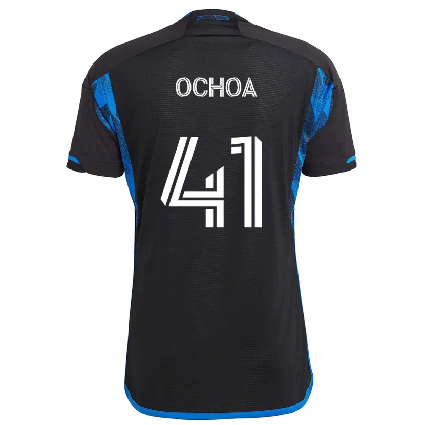 Danxen Mujer Camiseta Emmanuel Ochoa #41 Azul Negro 1ª Equipación 2024/25 La Camisa