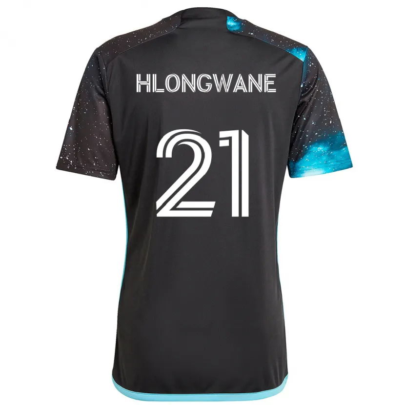 Danxen Mujer Camiseta Bongokuhle Hlongwane #21 Azul Negro 1ª Equipación 2024/25 La Camisa