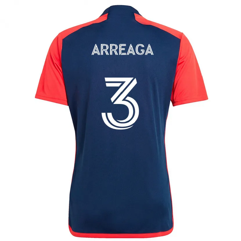 Danxen Mujer Camiseta Xavier Arreaga #3 Azul Rojo 1ª Equipación 2024/25 La Camisa