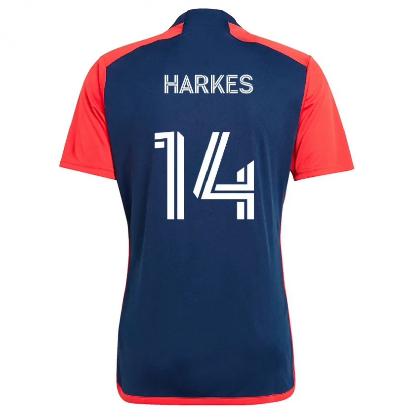 Danxen Mujer Camiseta Ian Harkes #14 Azul Rojo 1ª Equipación 2024/25 La Camisa