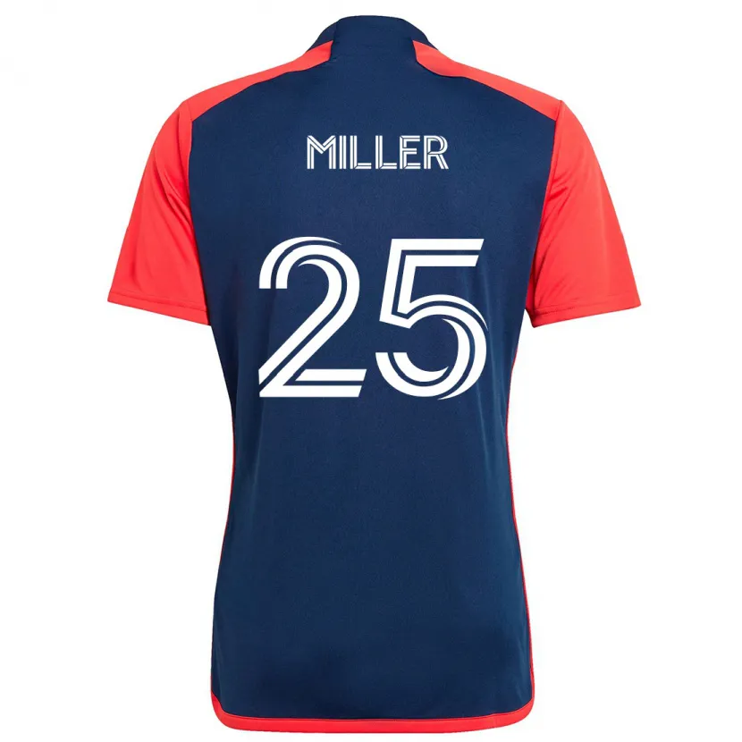 Danxen Mujer Camiseta Peyton Miller #25 Azul Rojo 1ª Equipación 2024/25 La Camisa