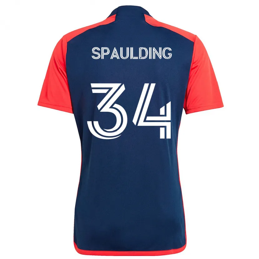 Danxen Mujer Camiseta Ryan Spaulding #34 Azul Rojo 1ª Equipación 2024/25 La Camisa