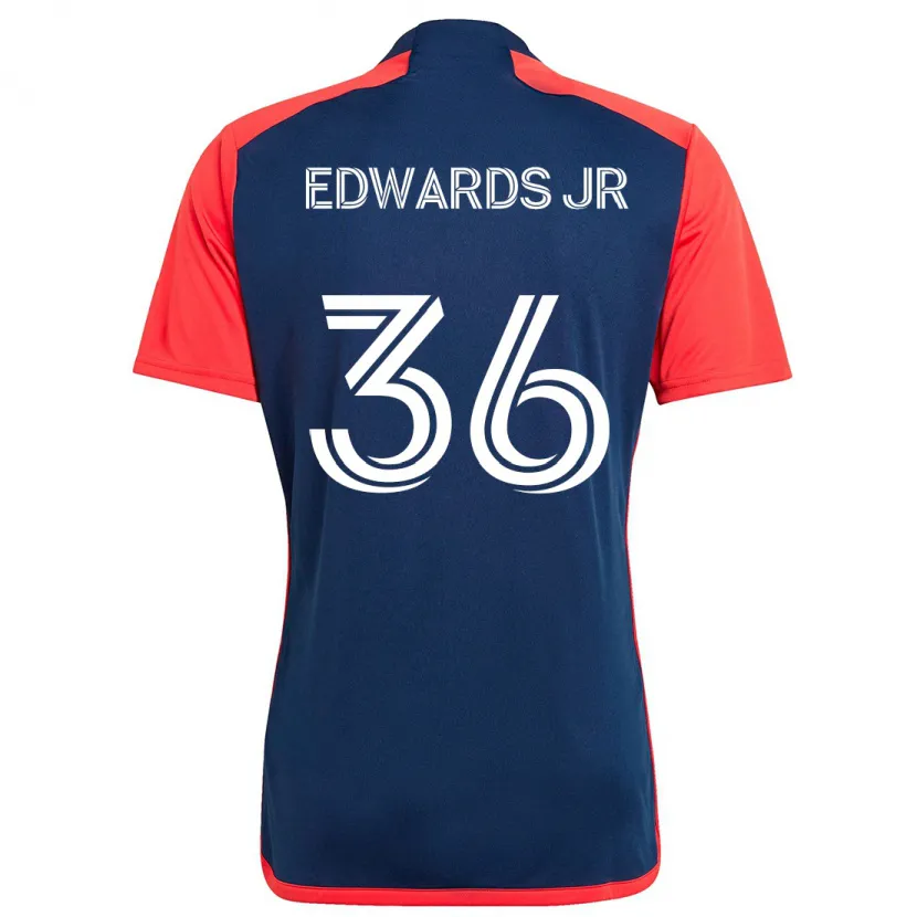 Danxen Mujer Camiseta Earl Edwards Jr. #36 Azul Rojo 1ª Equipación 2024/25 La Camisa