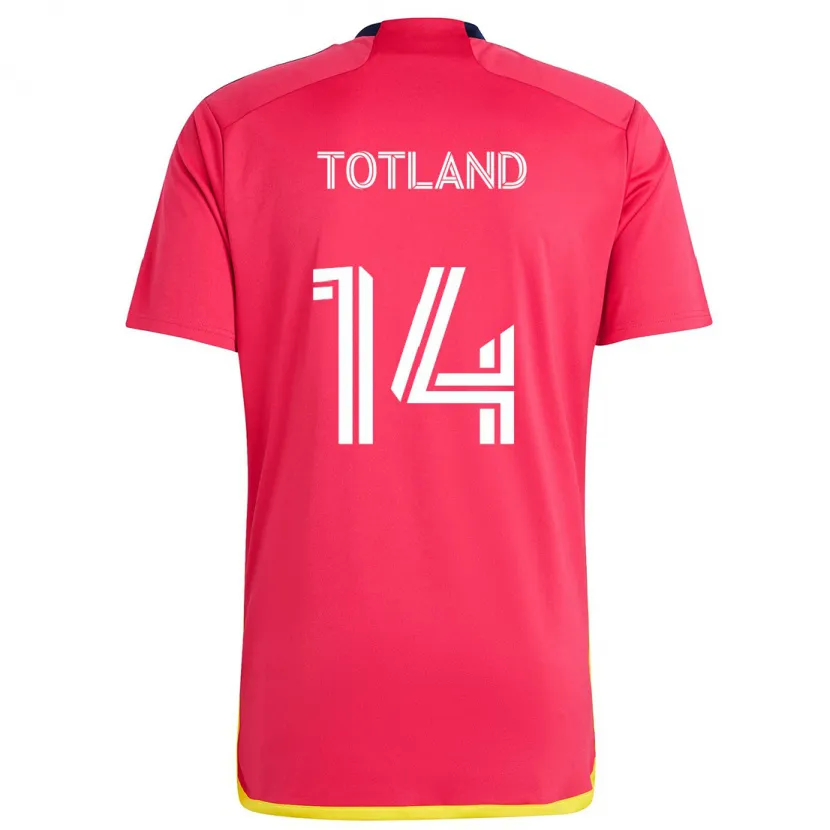 Danxen Mujer Camiseta Tomas Totland #14 Rojo Azul 1ª Equipación 2024/25 La Camisa