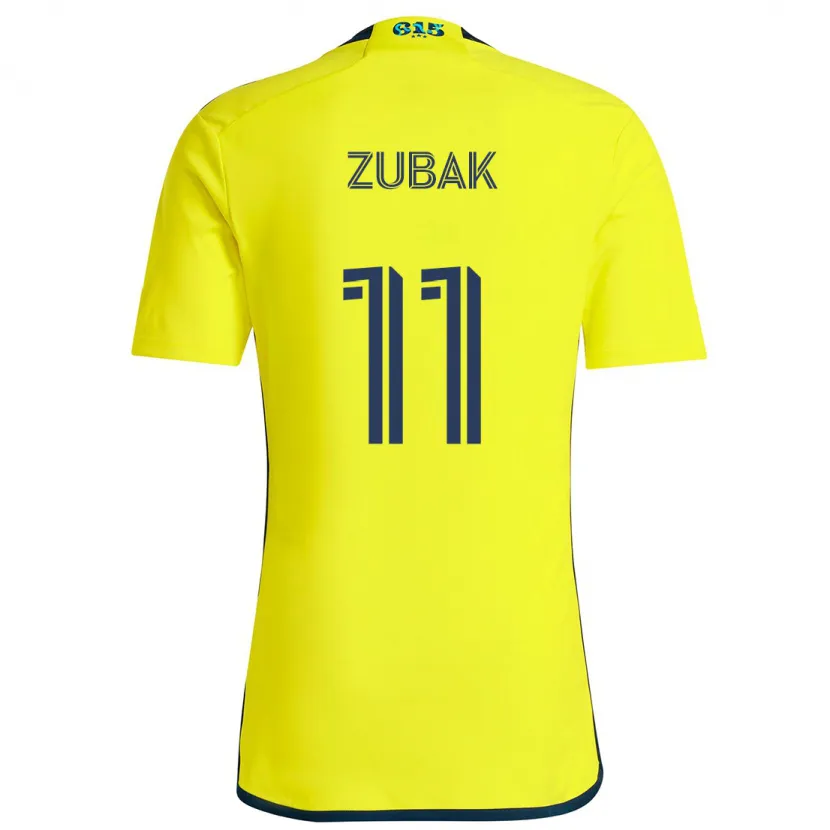 Danxen Mujer Camiseta Ethan Zubak #11 Amarillo Azul 1ª Equipación 2024/25 La Camisa