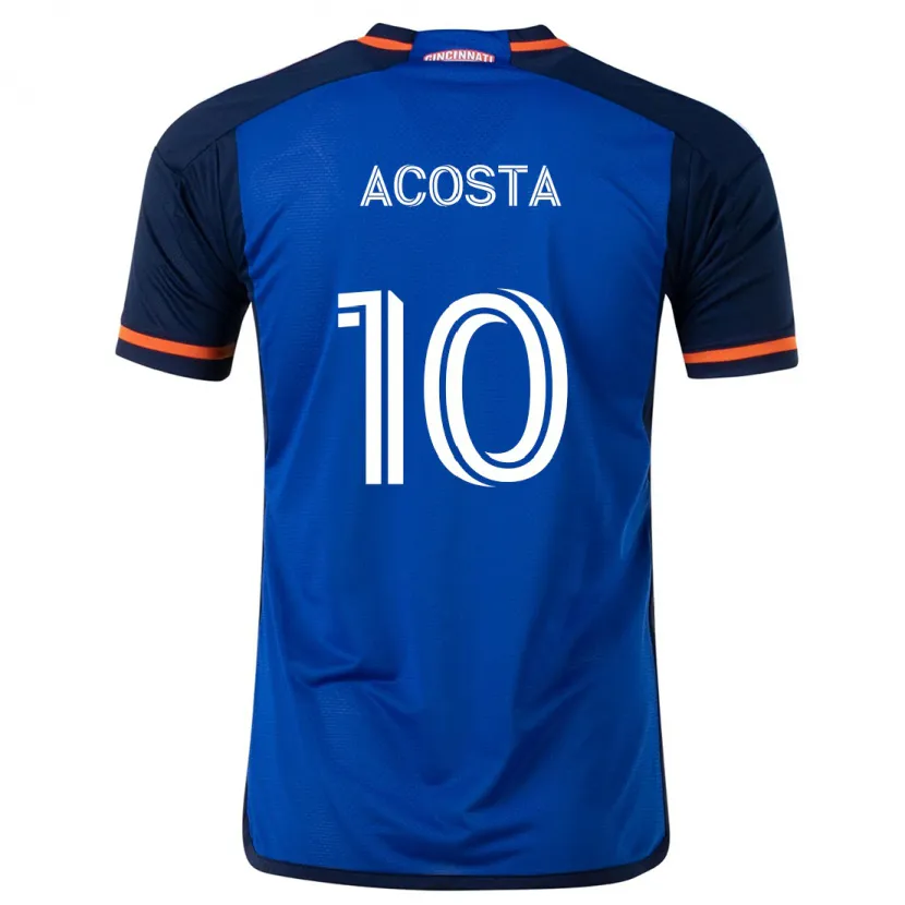 Danxen Mujer Camiseta Luciano Acosta #10 Azul Blanco 1ª Equipación 2024/25 La Camisa