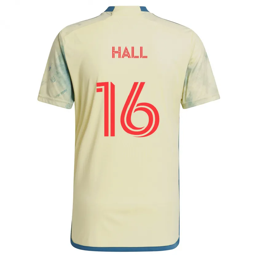 Danxen Mujer Camiseta Julian Hall #16 Amarillo Rojo Azul 1ª Equipación 2024/25 La Camisa