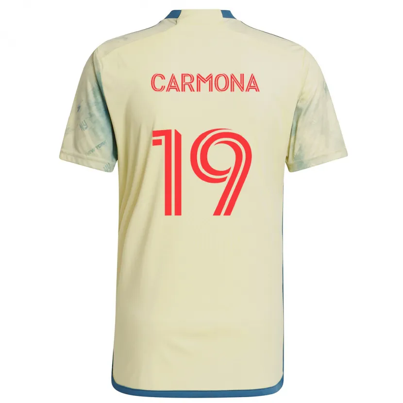 Danxen Mujer Camiseta Wikelman Carmona #19 Amarillo Rojo Azul 1ª Equipación 2024/25 La Camisa