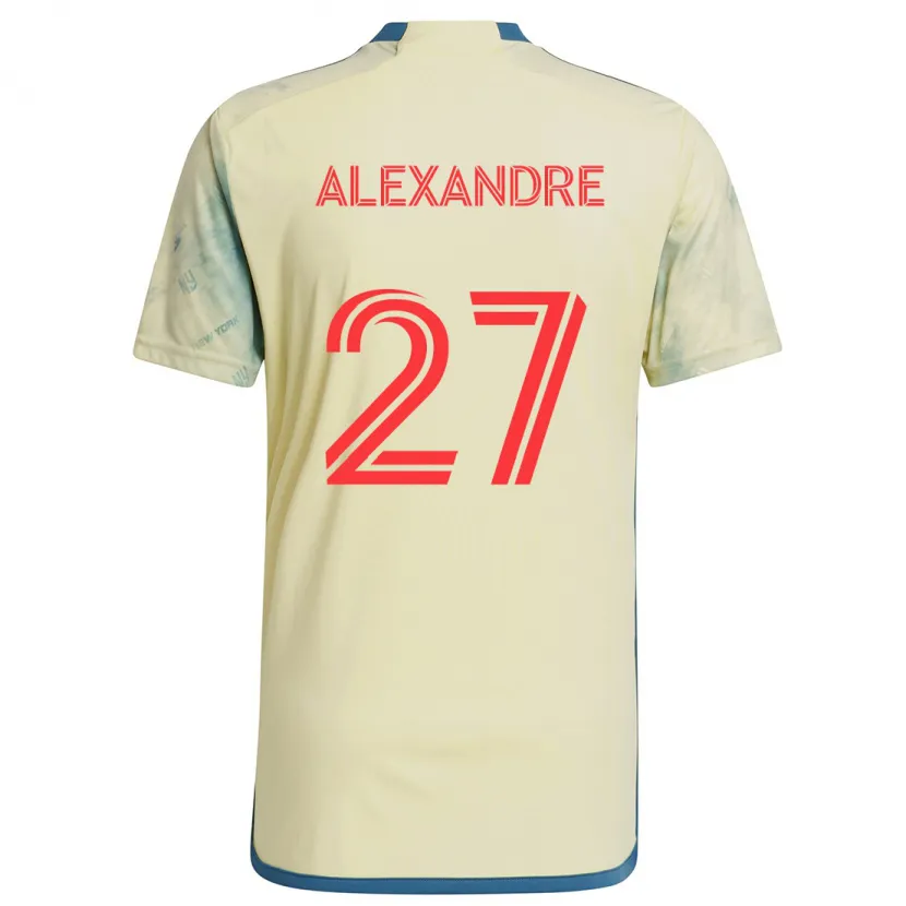 Danxen Mujer Camiseta Davi Alexandre #27 Amarillo Rojo Azul 1ª Equipación 2024/25 La Camisa