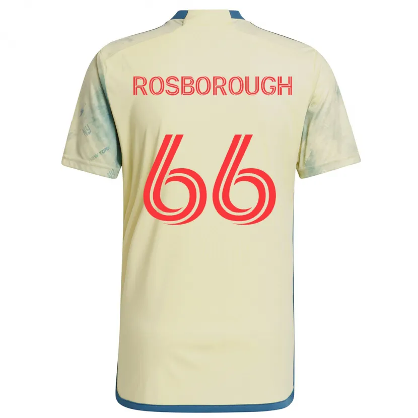 Danxen Mujer Camiseta Tanner Rosborough #66 Amarillo Rojo Azul 1ª Equipación 2024/25 La Camisa