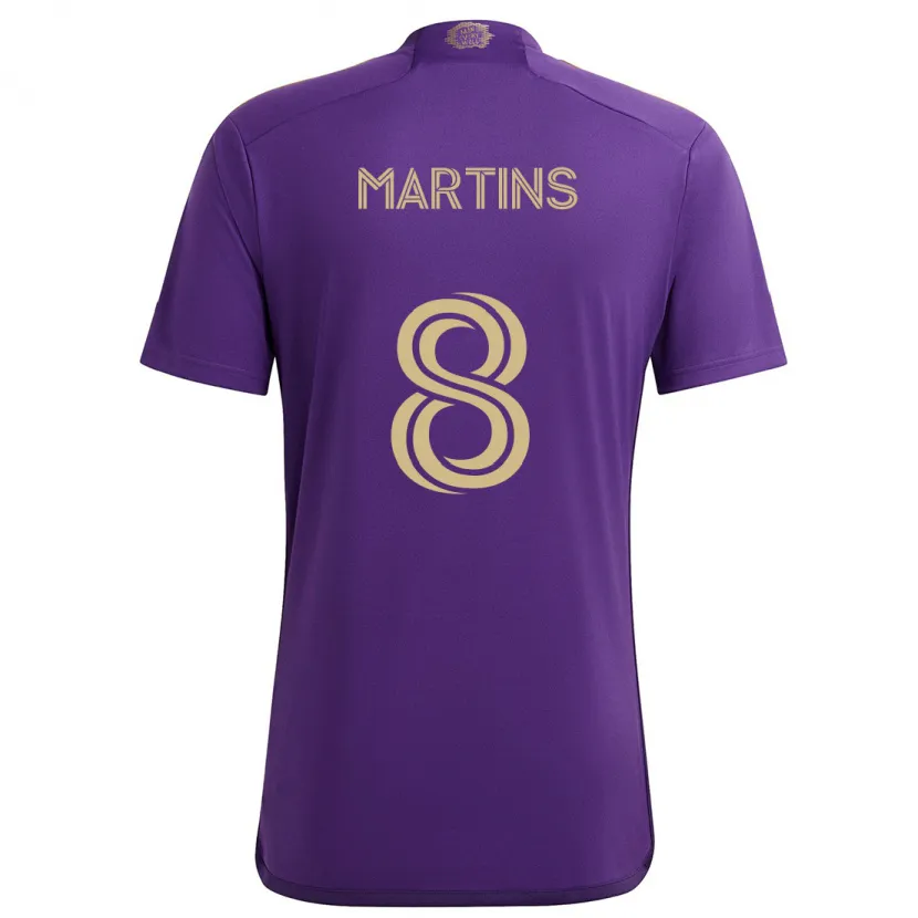 Danxen Mujer Camiseta Felipe Martins #8 Púrpura Amarillo 1ª Equipación 2024/25 La Camisa