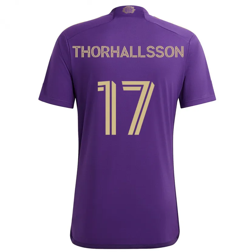 Danxen Mujer Camiseta Dagur Dan Thórhallsson #17 Púrpura Amarillo 1ª Equipación 2024/25 La Camisa