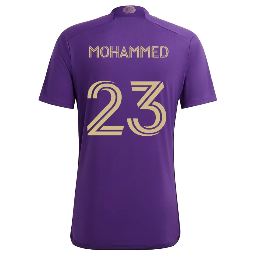 Danxen Mujer Camiseta Shak Mohammed #23 Púrpura Amarillo 1ª Equipación 2024/25 La Camisa