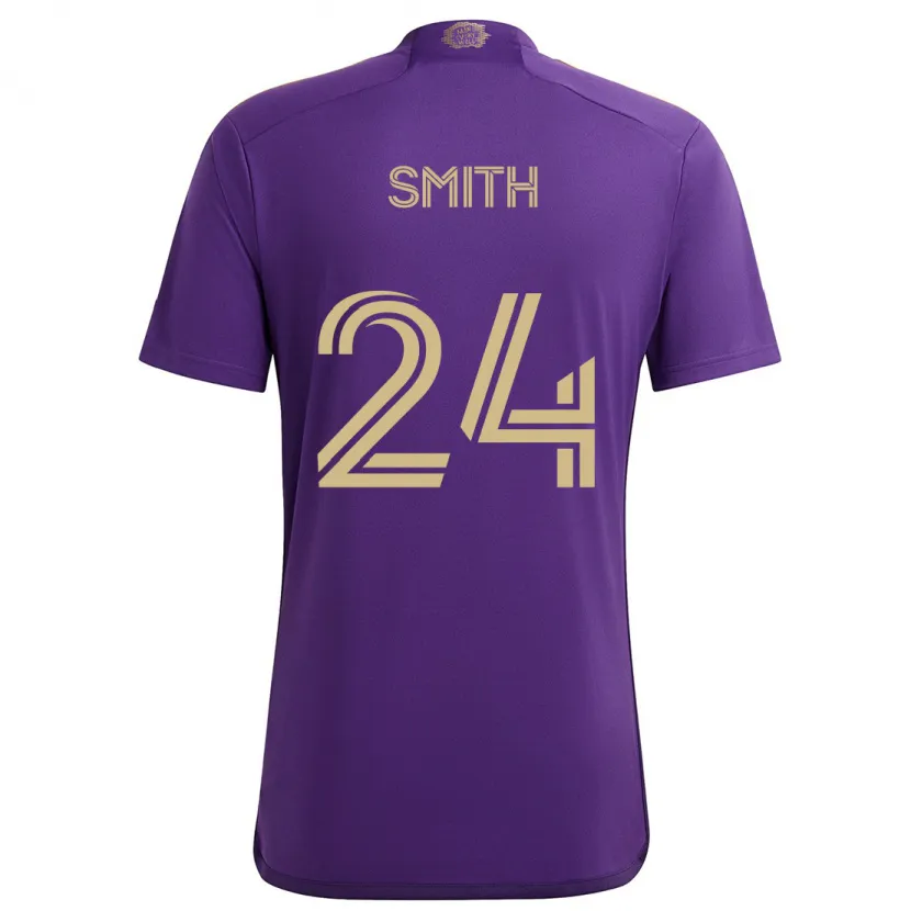 Danxen Mujer Camiseta Kyle Smith #24 Púrpura Amarillo 1ª Equipación 2024/25 La Camisa