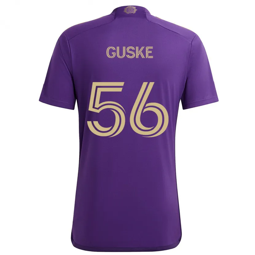 Danxen Mujer Camiseta Colin Guske #56 Púrpura Amarillo 1ª Equipación 2024/25 La Camisa