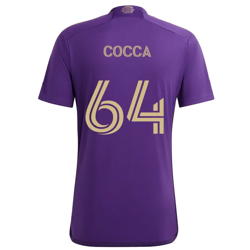 Danxen Mujer Camiseta Manuel Cocca #64 Púrpura Amarillo 1ª Equipación 2024/25 La Camisa