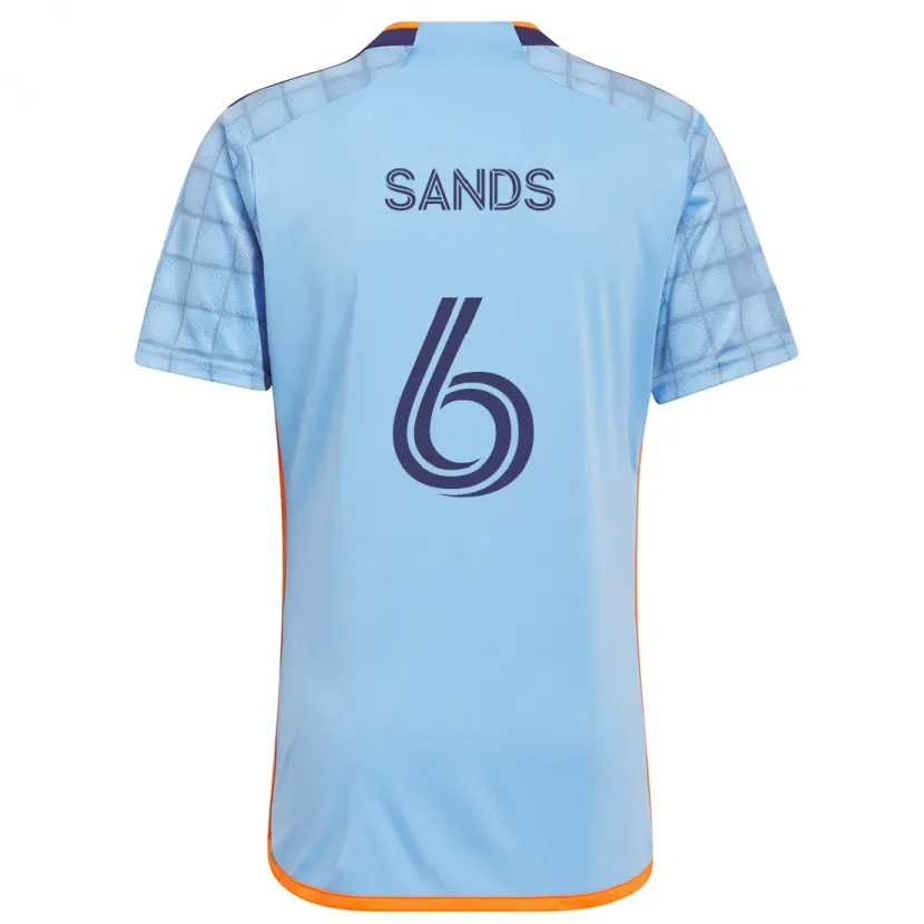 Danxen Mujer Camiseta James Sands #6 Azul Naranja 1ª Equipación 2024/25 La Camisa