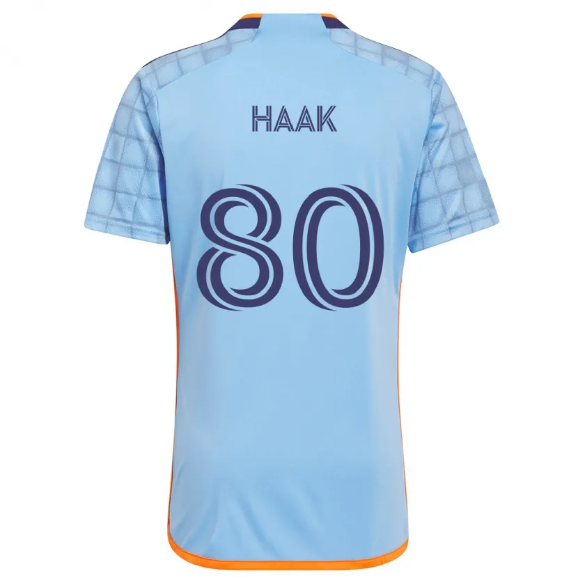 Danxen Mujer Camiseta Justin Haak #80 Azul Naranja 1ª Equipación 2024/25 La Camisa