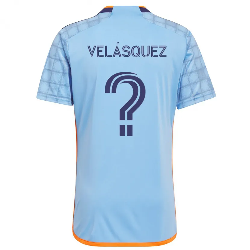 Danxen Mujer Camiseta Aidan Velásquez #0 Azul Naranja 1ª Equipación 2024/25 La Camisa