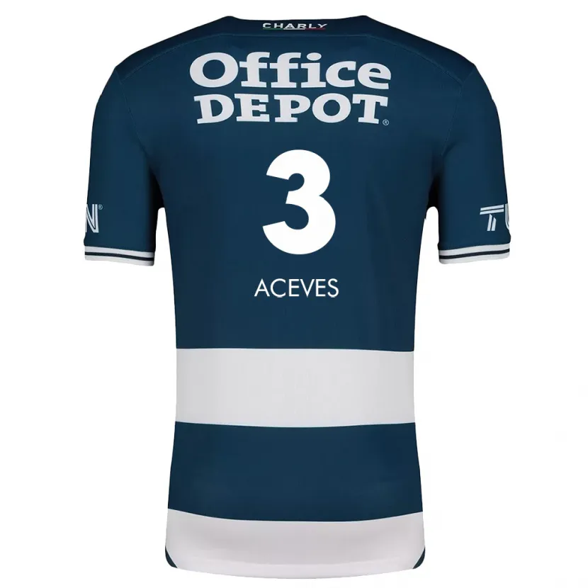 Danxen Mujer Camiseta Alonso Aceves #3 Azul Blanco 1ª Equipación 2024/25 La Camisa